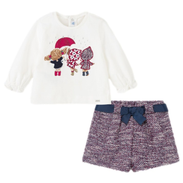 Conjunto Bermuda Punto Bebé Niña Marca Mayoral