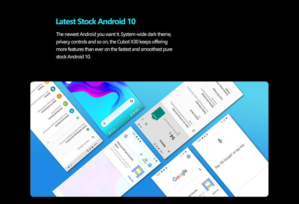 Celular Cubot X30 8GB + 128GB 6,4 pulgadas Android 10 - Color Negro