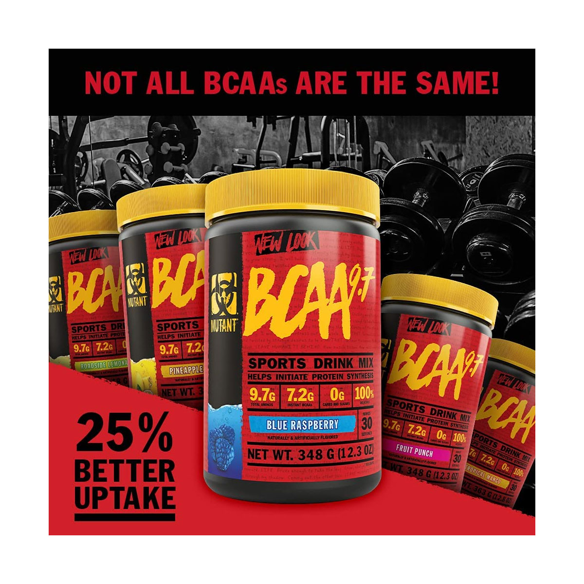 Aminoacidos Mutant BCAA 9.7 363g 30 Serv. -  Mora Azul