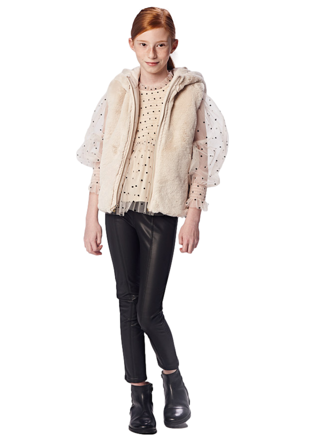 Conjunto Blusa Tul Leggings Polipiel Niña Mayoral