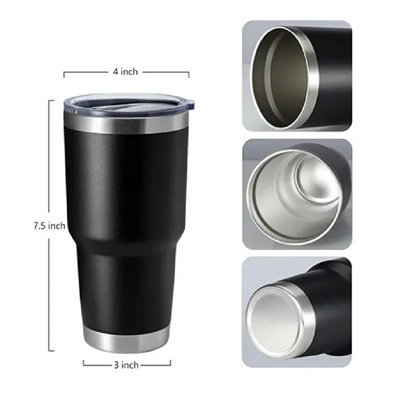 Termo Portátil De Acero Inoxidable De 30 Oz Black