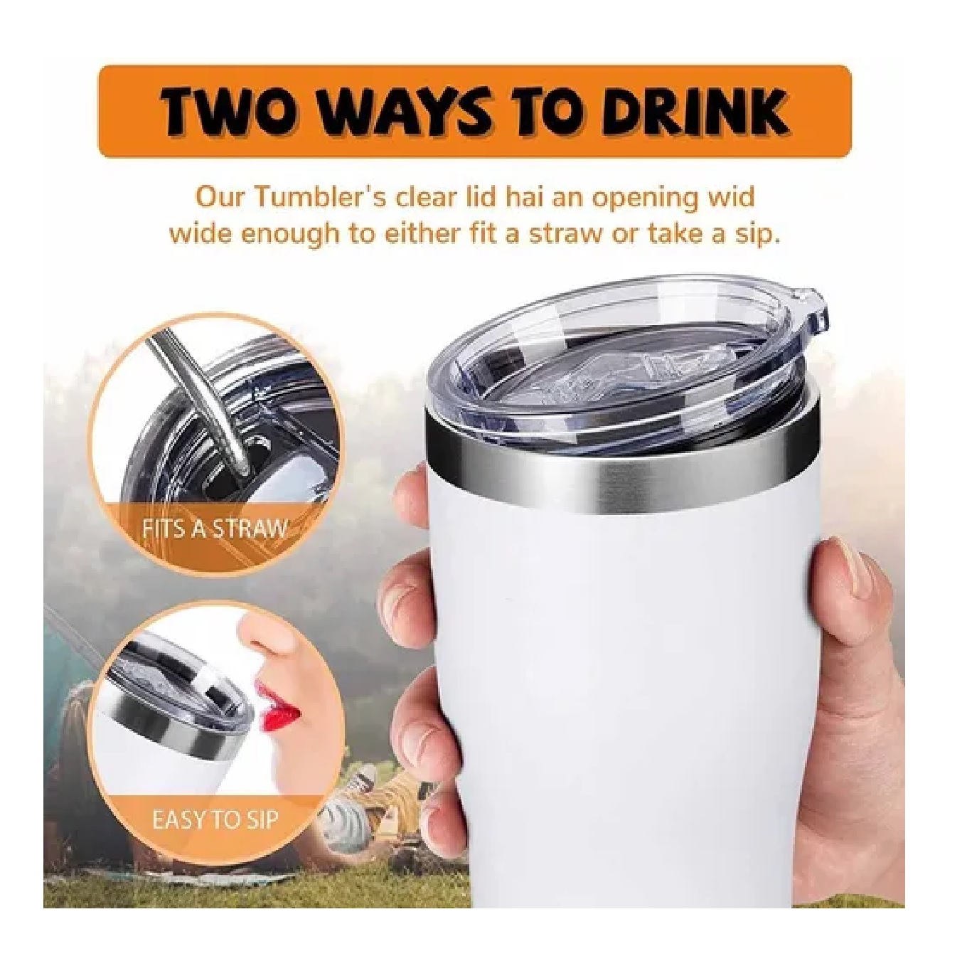 Termo Portátil De Acero Inoxidable De 30 Oz Blanco