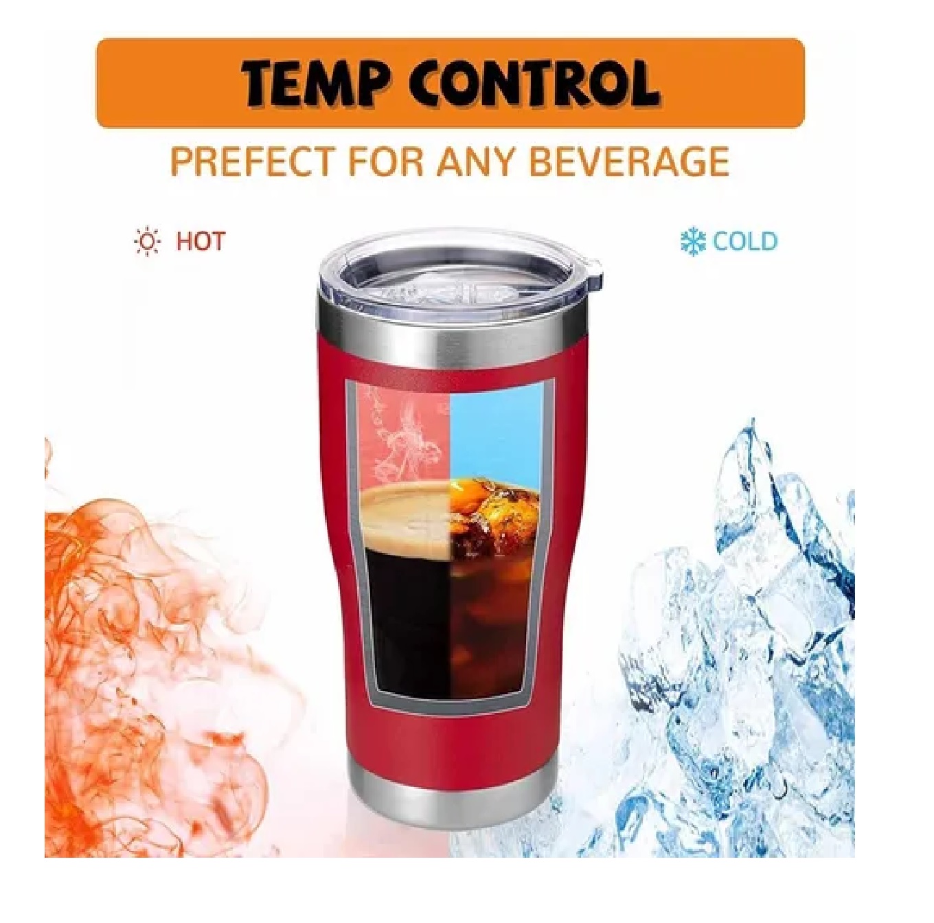 Termo Portátil De Acero Inoxidable De 30 Oz Rojo