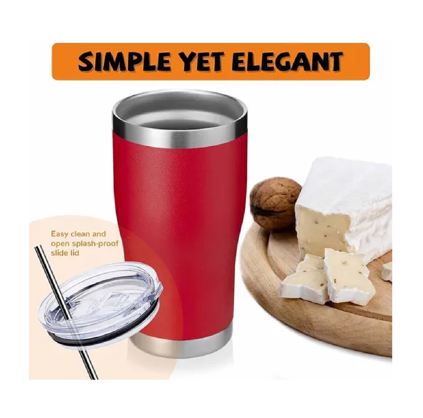 Termo Portátil De Acero Inoxidable De 30 Oz Rojo