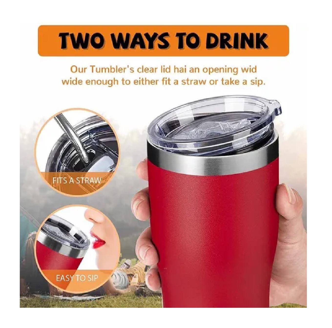 Termo Portátil De Acero Inoxidable De 30 Oz Rojo