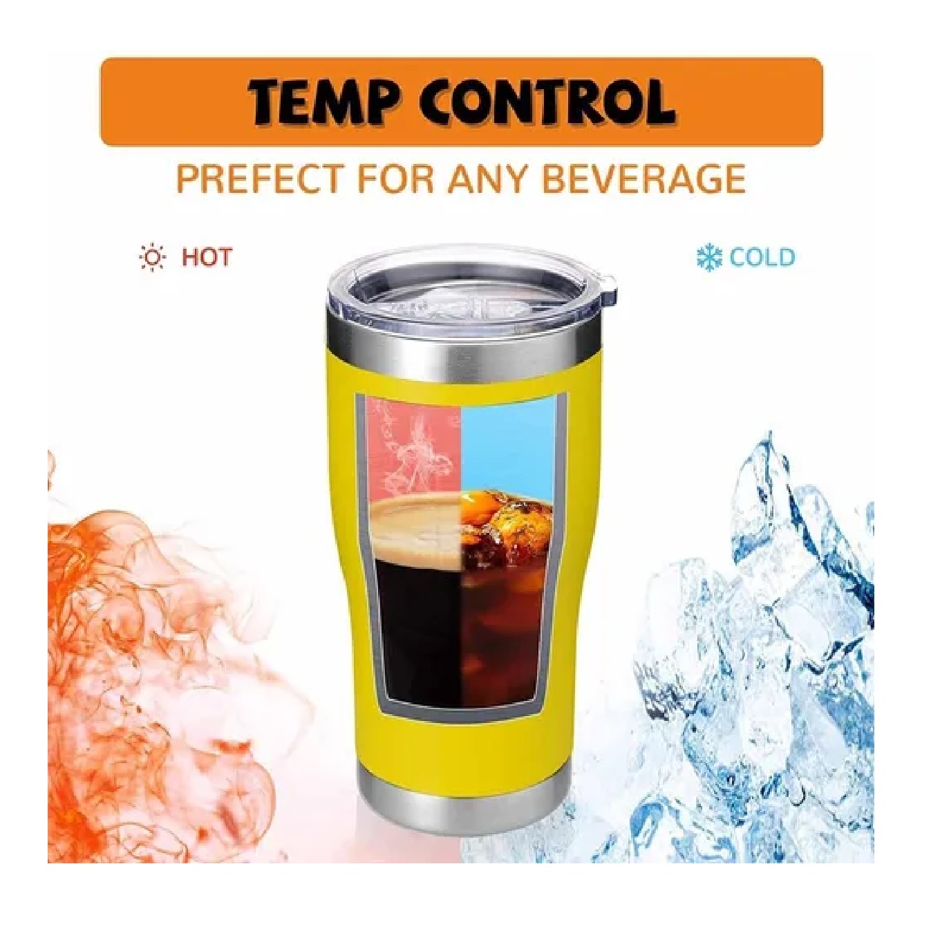 Termo Portátil De Acero Inoxidable De 30 Oz Amarillo