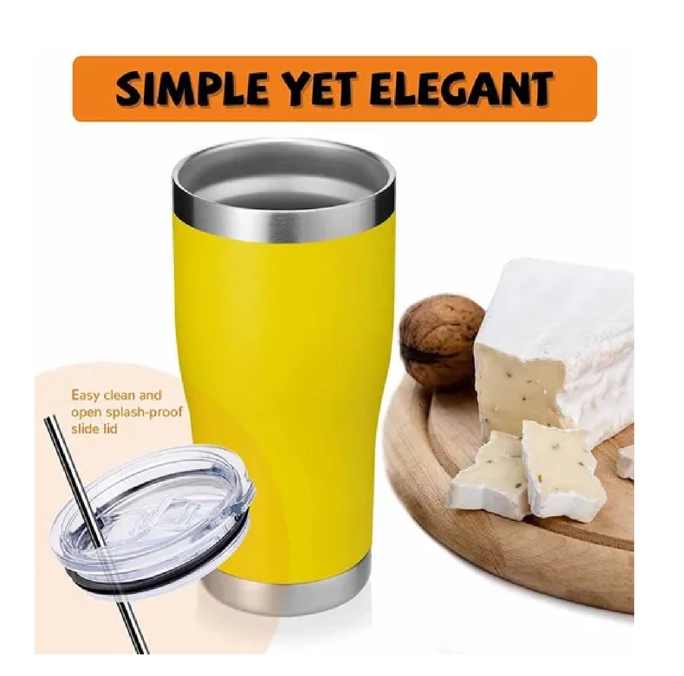 Termo Portátil De Acero Inoxidable De 30 Oz Amarillo