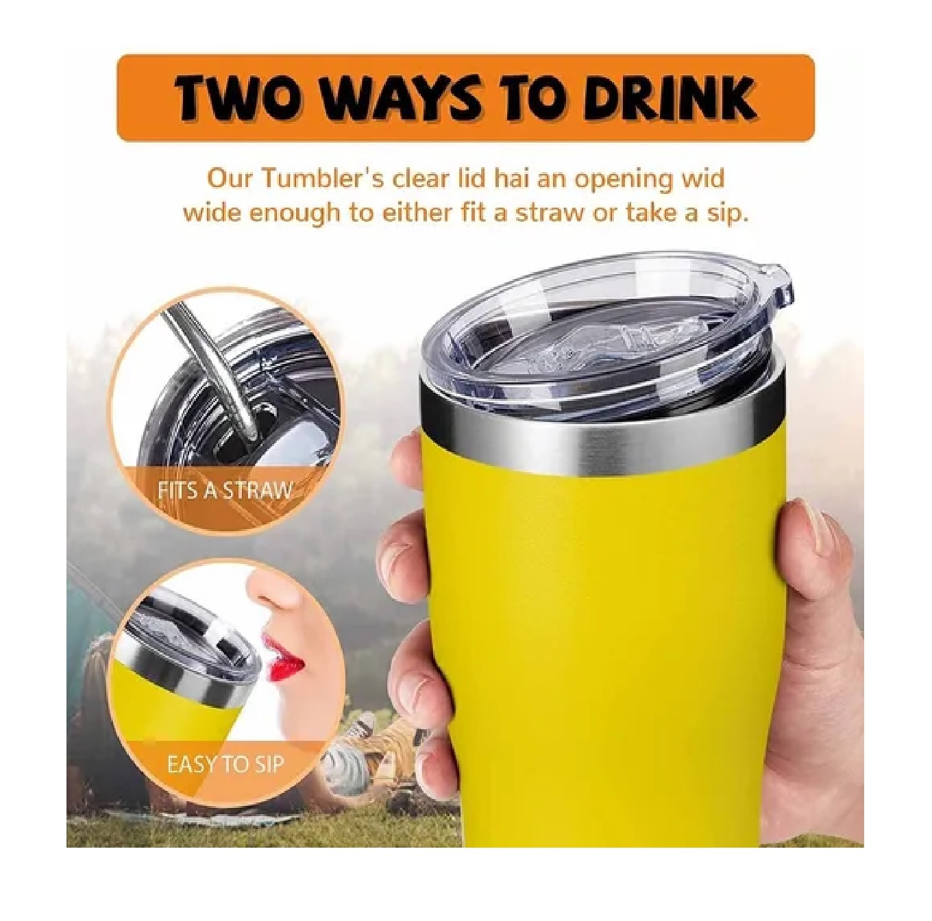 Termo Portátil De Acero Inoxidable De 30 Oz Amarillo