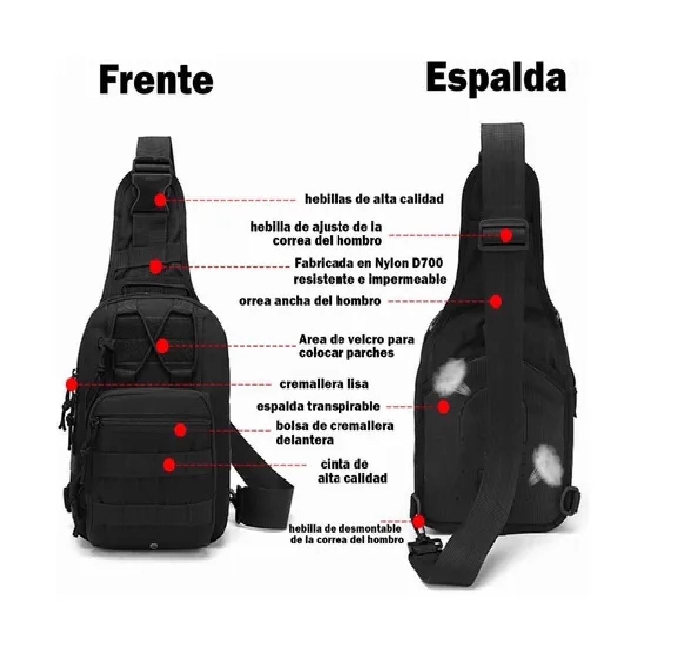 Mochila Táctica Militar Multiusos Pechera Cruzada