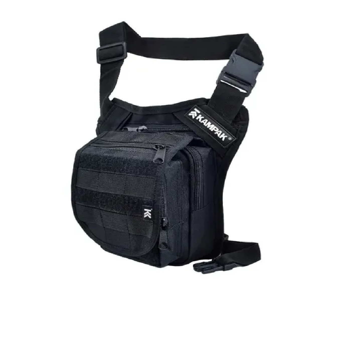 Piernera Tactica Muslera Campismo Moto Ciclismo Negro