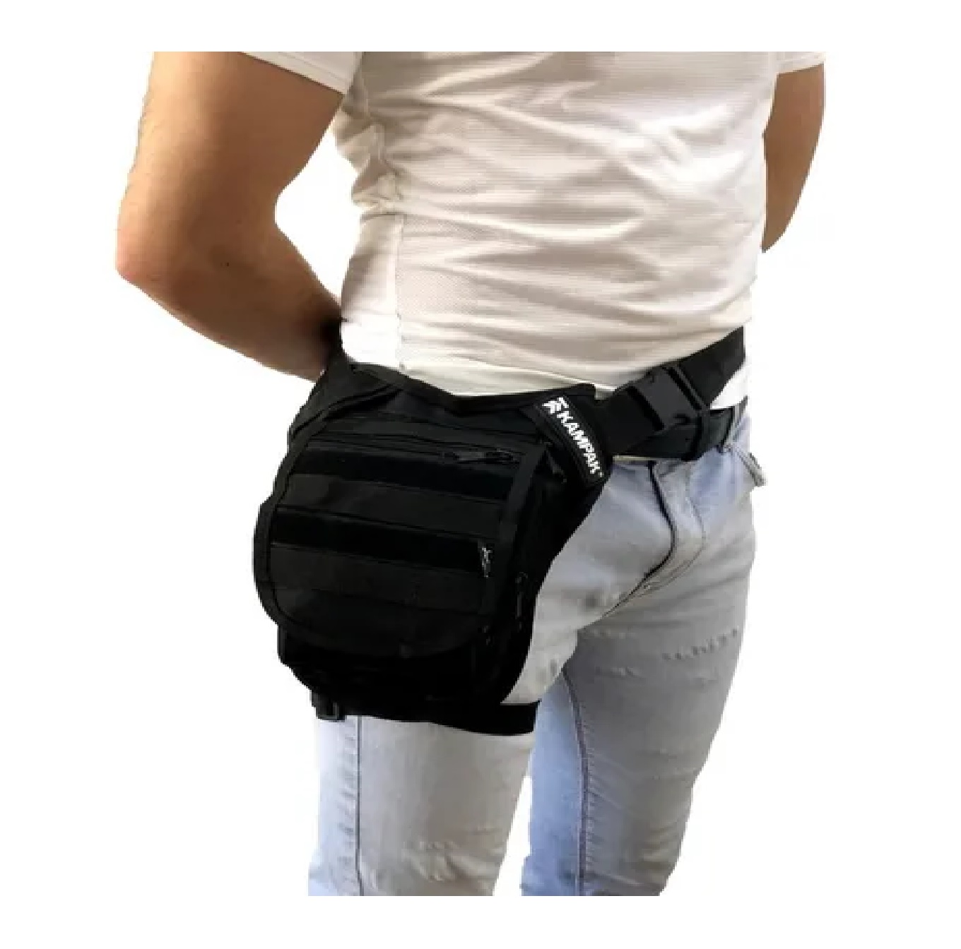 Piernera Tactica Muslera Campismo Moto Ciclismo Negro