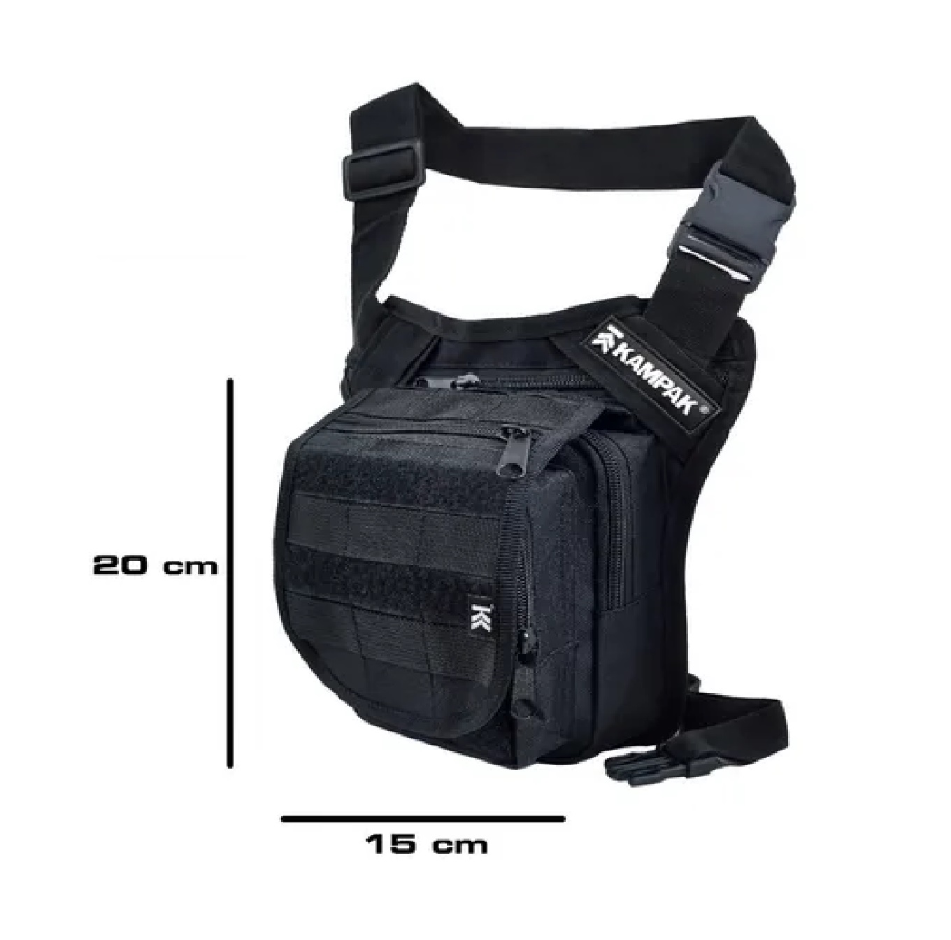 Piernera Tactica Muslera Campismo Moto Ciclismo Negro