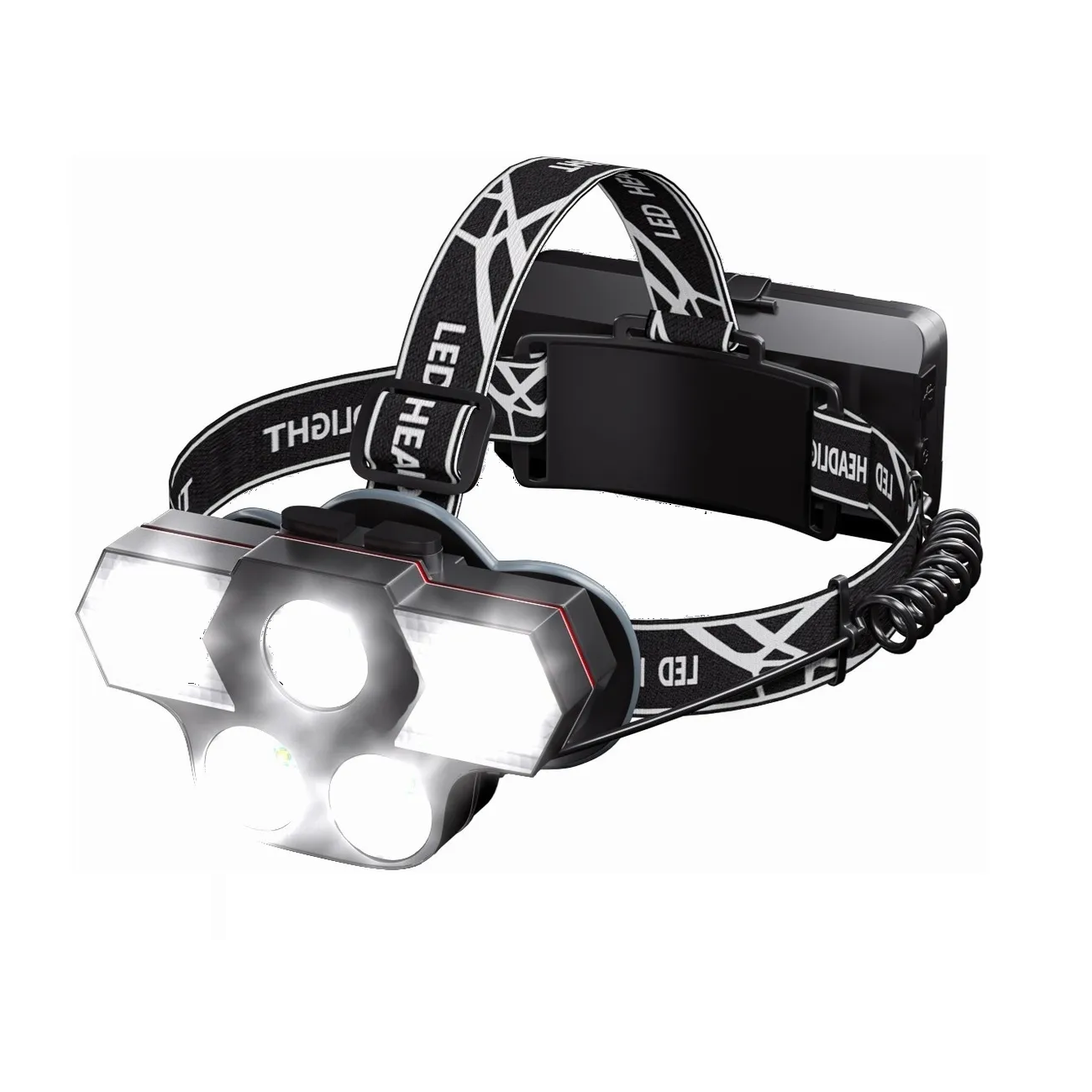 Lampara Cabeza Recargable 12000 Lúmenes Linterna Frontal Led