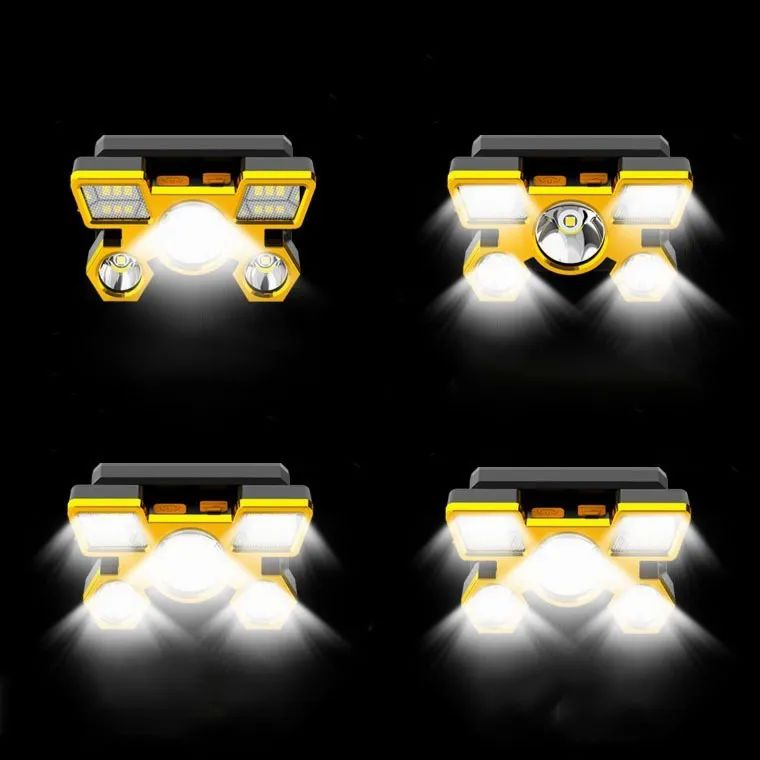 Lámpara Cabeza Led Linterna Minera Recargable 5 Led