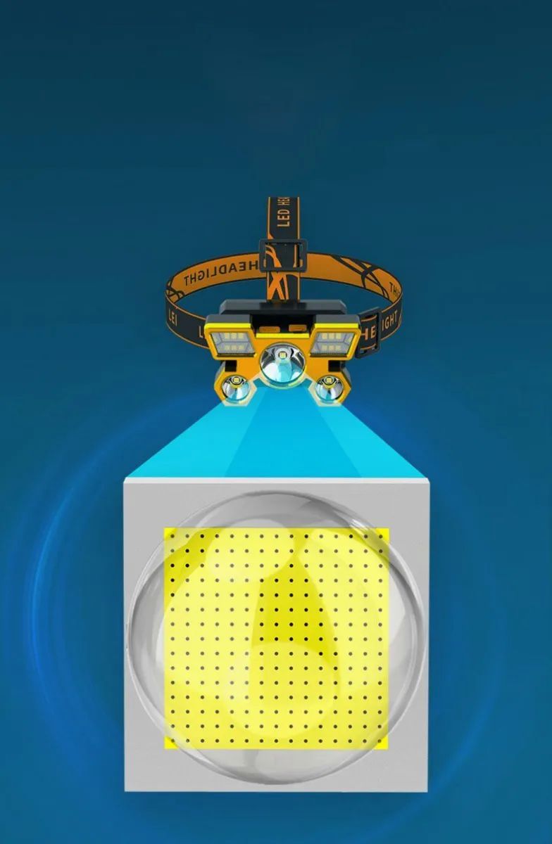 Lámpara Cabeza Led Linterna Minera Recargable 5 Led