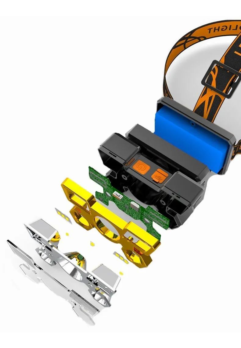 Lámpara Cabeza Led Linterna Minera Recargable 5 Led