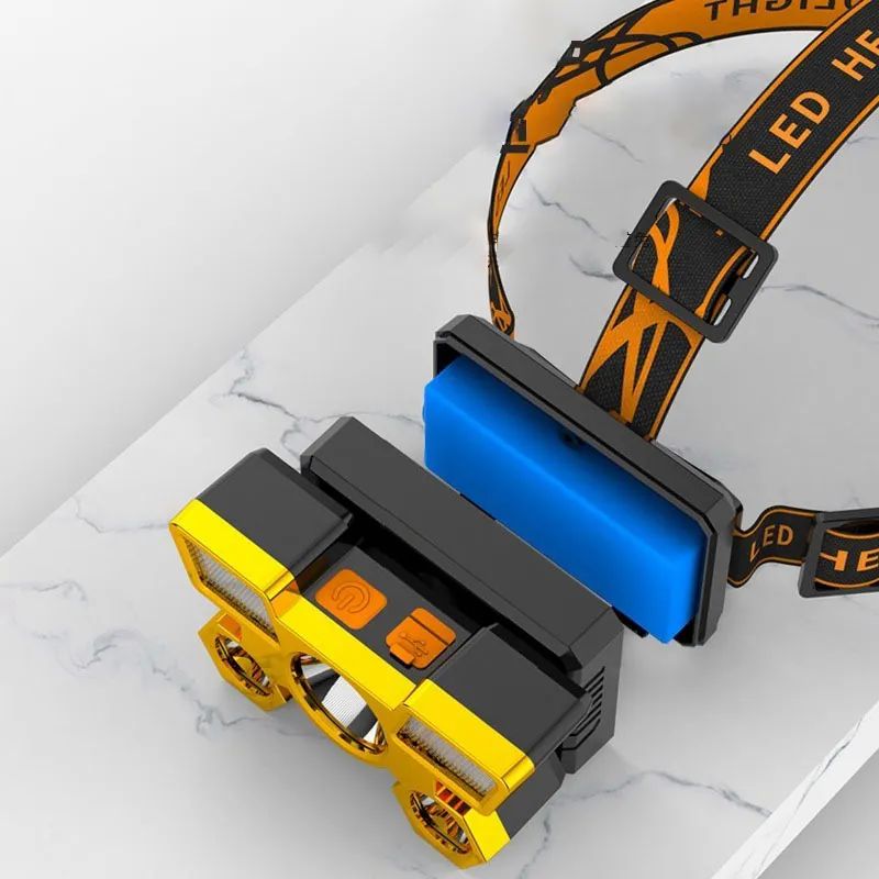 Lámpara Cabeza Led Linterna Minera Recargable 5 Led