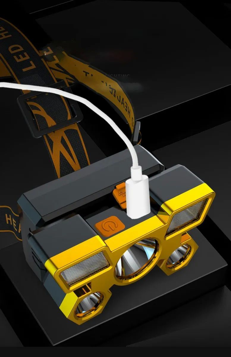 Lámpara Cabeza Led Linterna Minera Recargable 5 Led