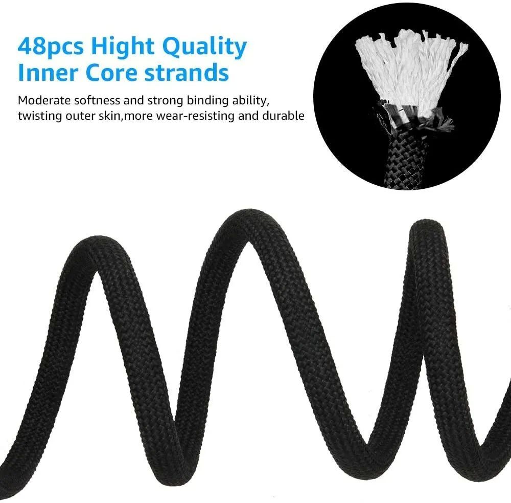 Cuerda Negra  Paracord De 12mm Para Escalada De Montaña, 10 M