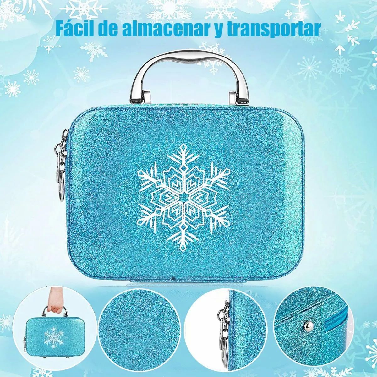 Juegos De Maquillaje Lavables Para Niñas 22 Pz Azul