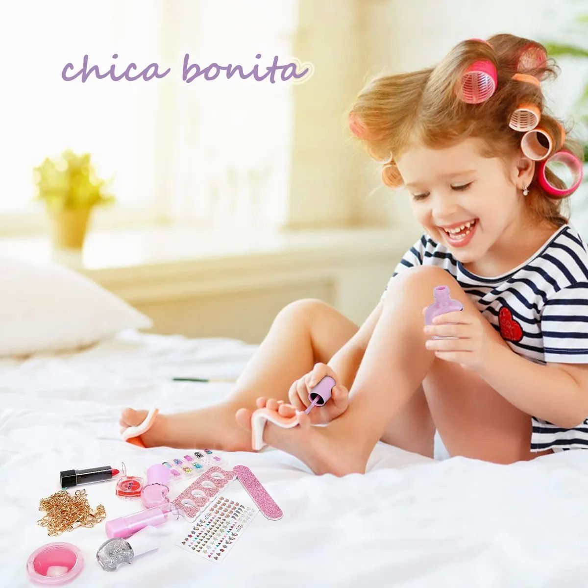 Juegos De Maquillaje Lavables Para Niñas 20 Pz Rosa