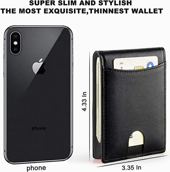 Cartera Billetera Negra Para Caballero Tipo Minimalista 