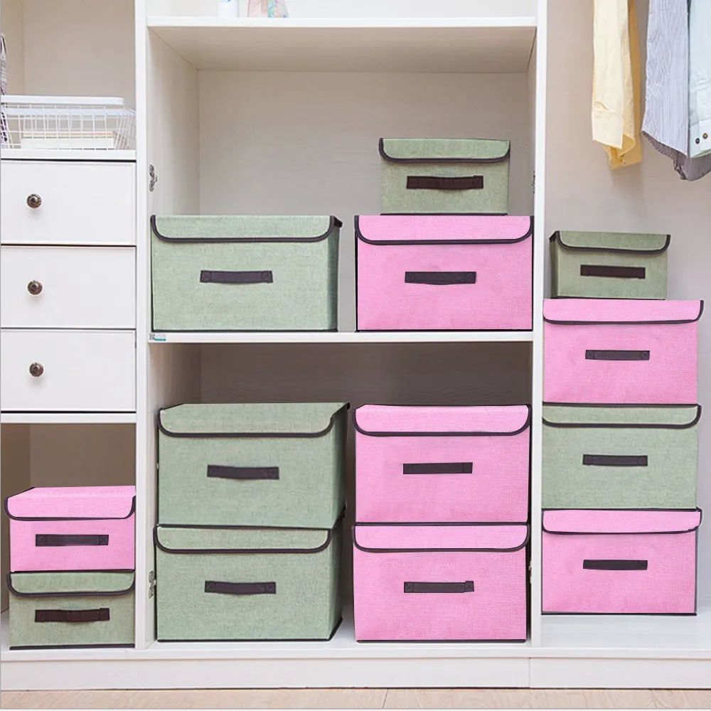 Caja De Almacenamiento Plegable Rosa 2 Pz