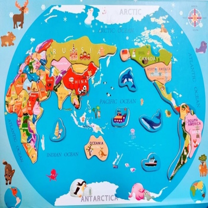 Mapa del mundo Mapamundi magnético juego didáctico