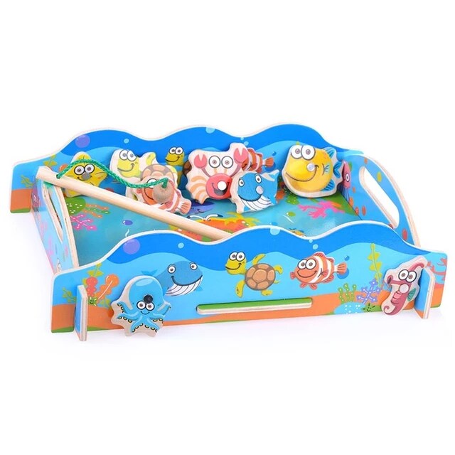 Pecera Magnética Armable juego de pesca de madera