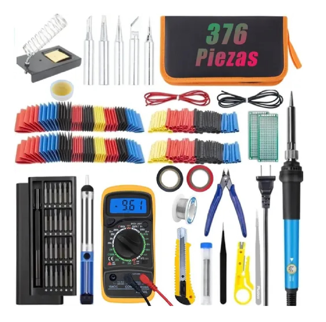 Kit De Soldador Eléctrico 376 Pcs Cautin Regulable 110v 60w