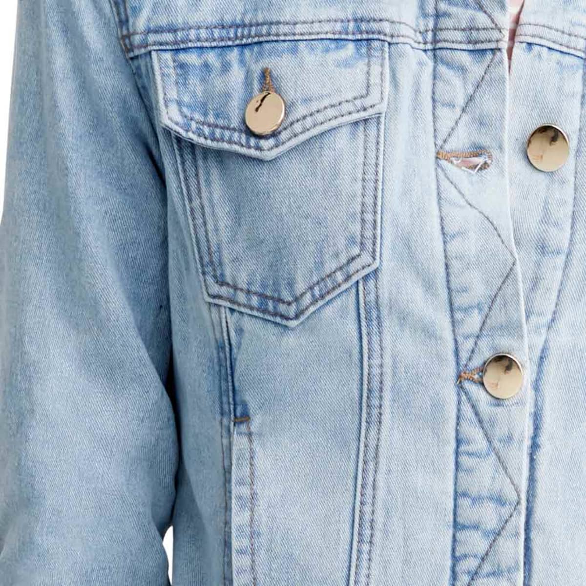 Chamarra Casual Holly Land color Azul Claro para Mujer 996980