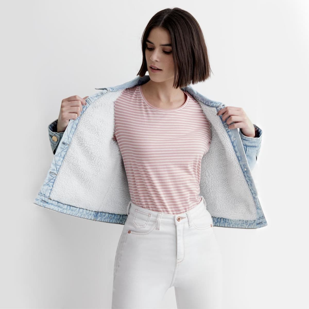 Chamarra Casual Holly Land color Azul Claro para Mujer 996980