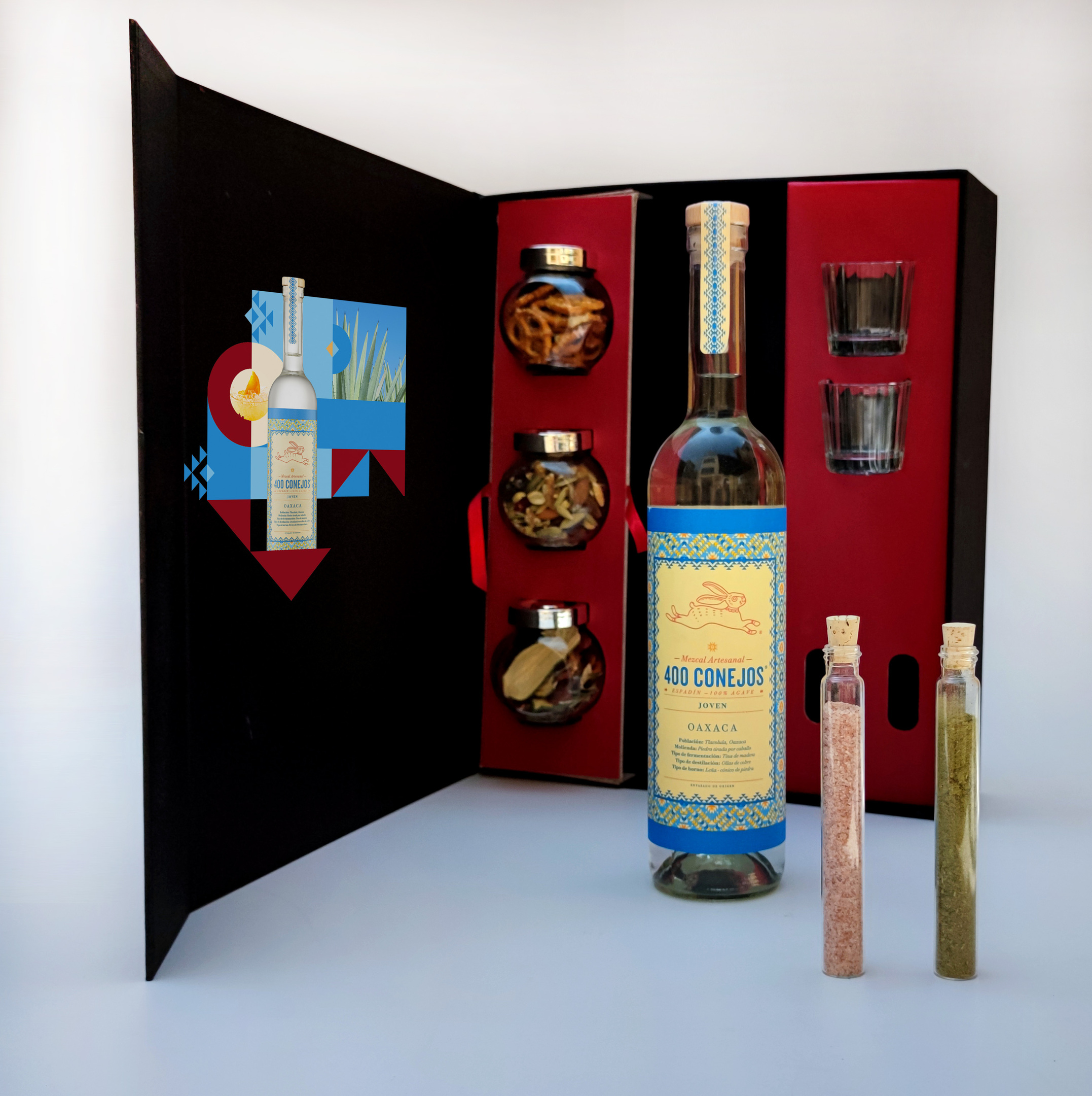 ESTUCHE CATA DE MEZCAL 400 CONEJOS CON GARNITURAS