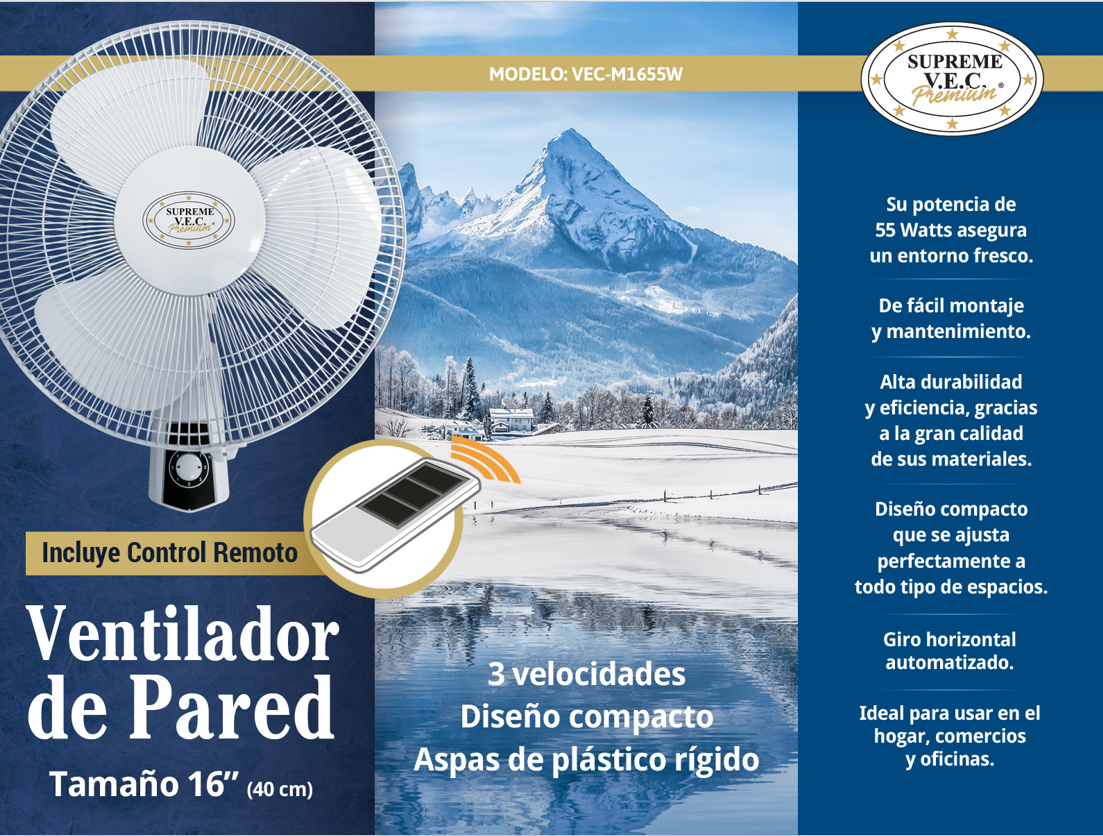 Ventilador De Pared Con Control Remoto .