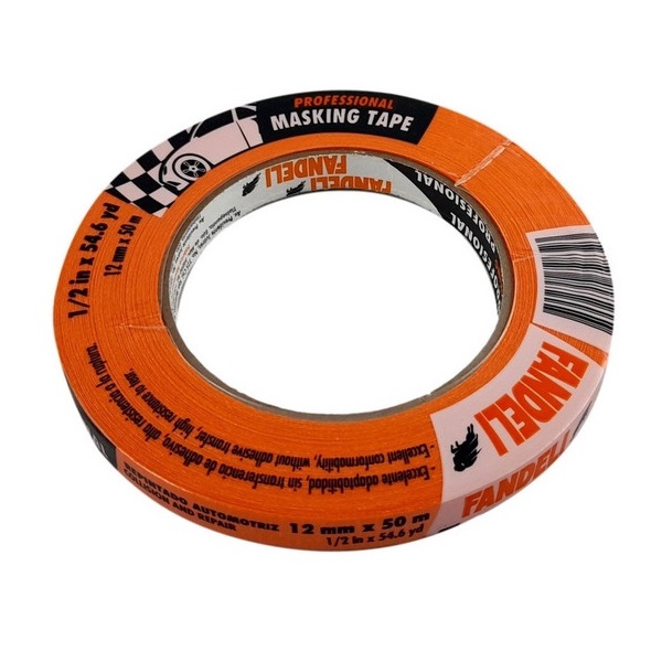 Cinta Adhesiva Masking Tape Naranja 1/2 Pulgada Marca Fandeli 72832