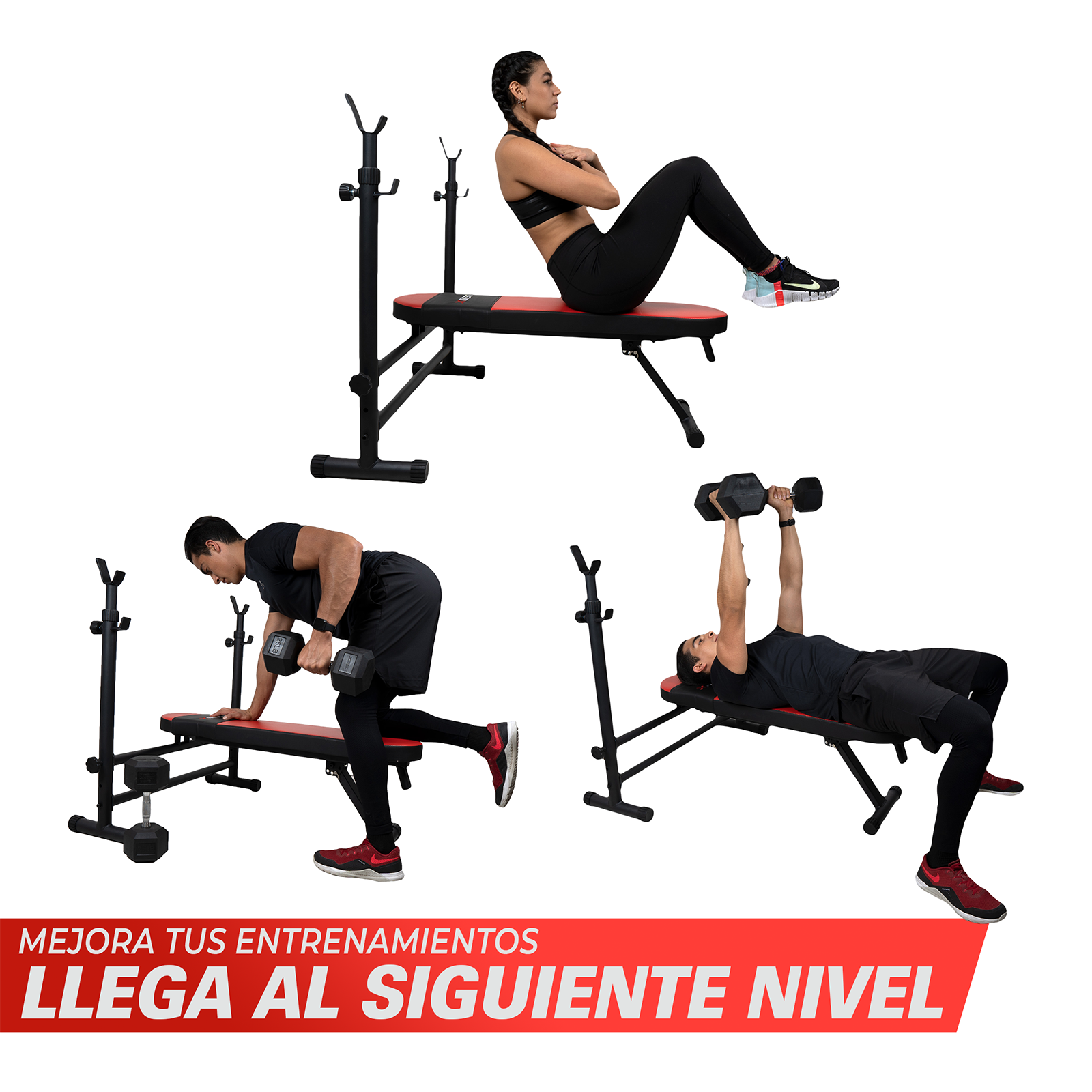 Banco Multifuncional Plegable Con Soporte Para Barra XNESS