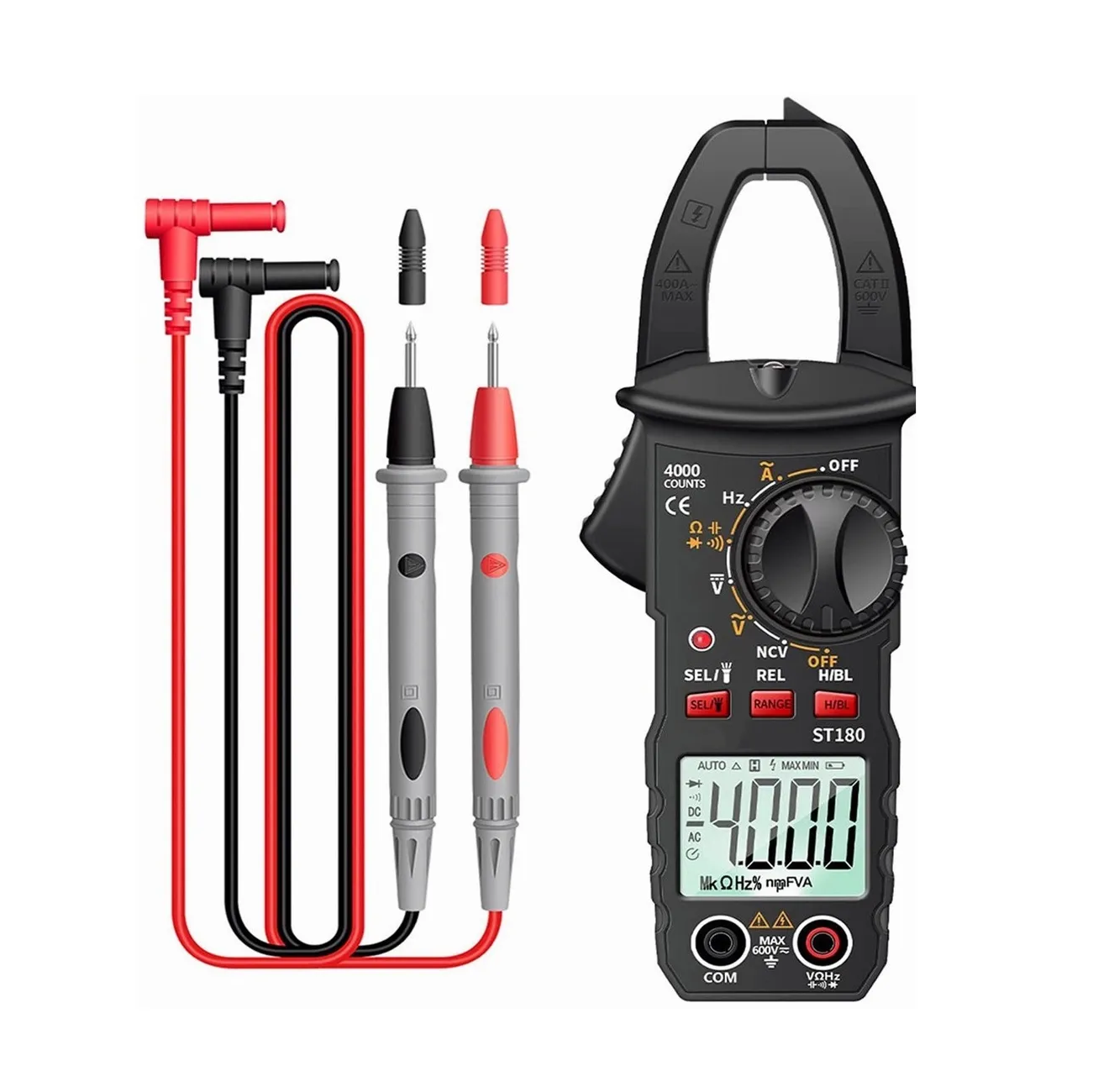 Multímetro De Pinza Amperimétrica Digital De 4000 Cuentas