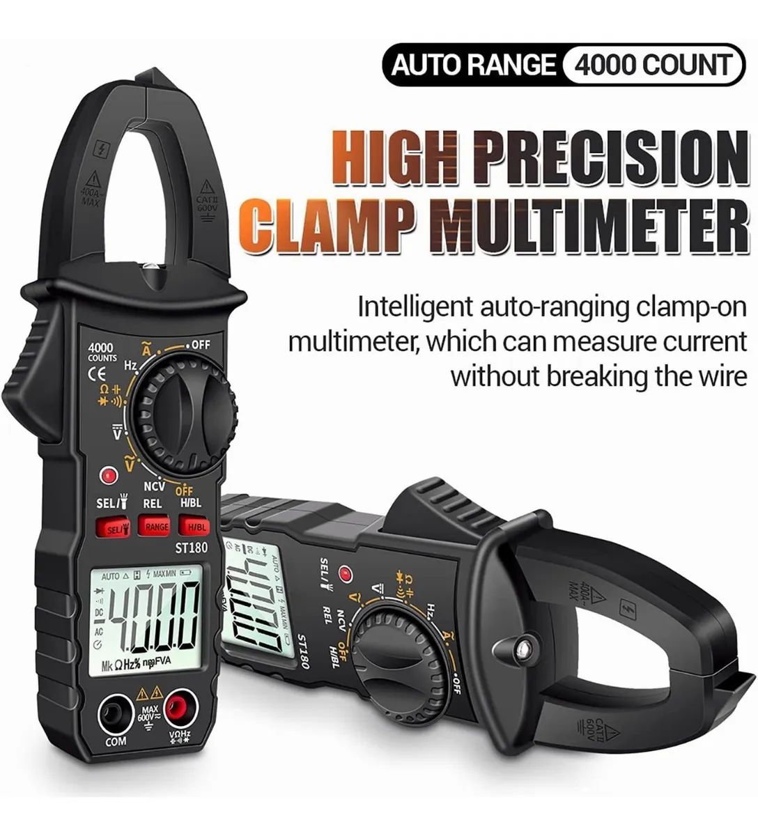 Multímetro De Pinza Amperimétrica Digital De 4000 Cuentas