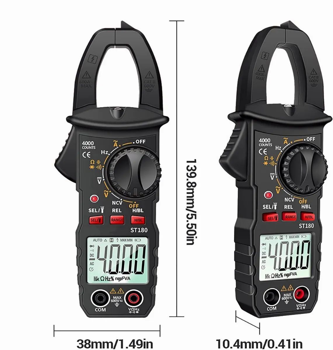 Multímetro De Pinza Amperimétrica Digital De 4000 Cuentas