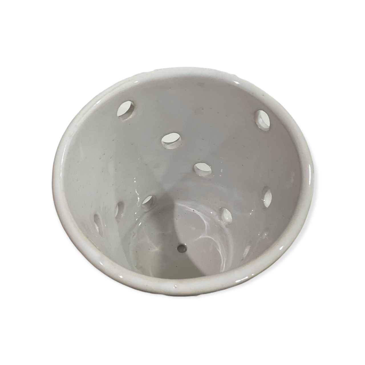 Maceta de cerámica esmaltada para orquídeas con forma de vaso