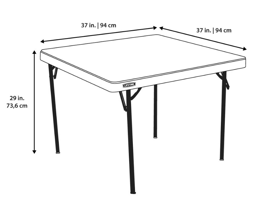Mesa Cuadrada Plegable 94cm Lifetime