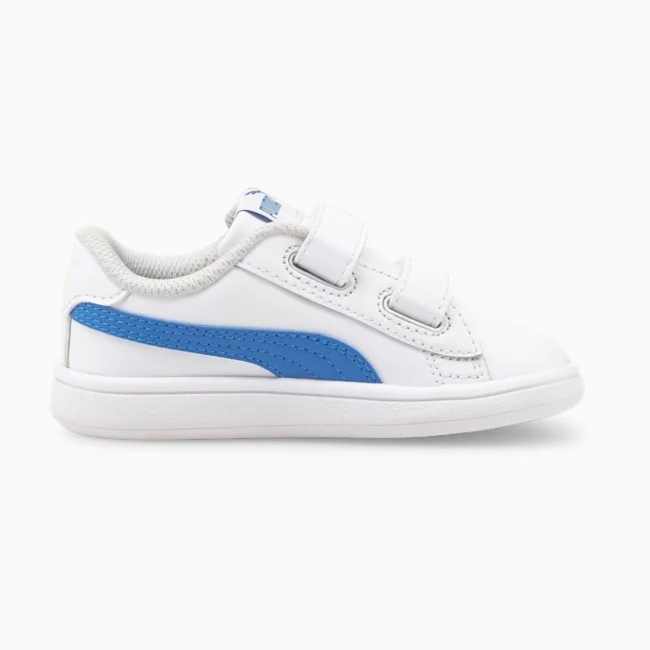 Tenis para bebé Puma Smash V2 blanco con azul 365174 33 100% original
