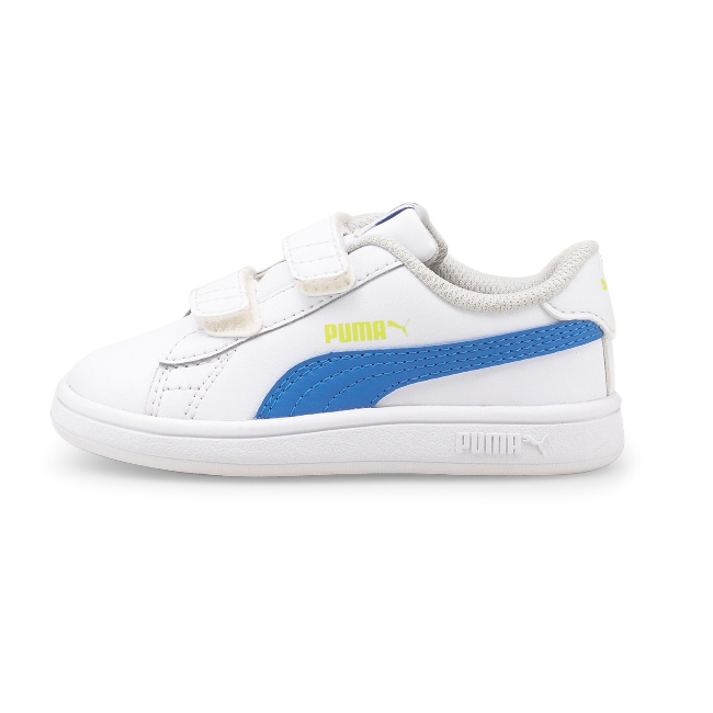Tenis para bebé Puma Smash V2 blanco con azul 365174 33 100% original