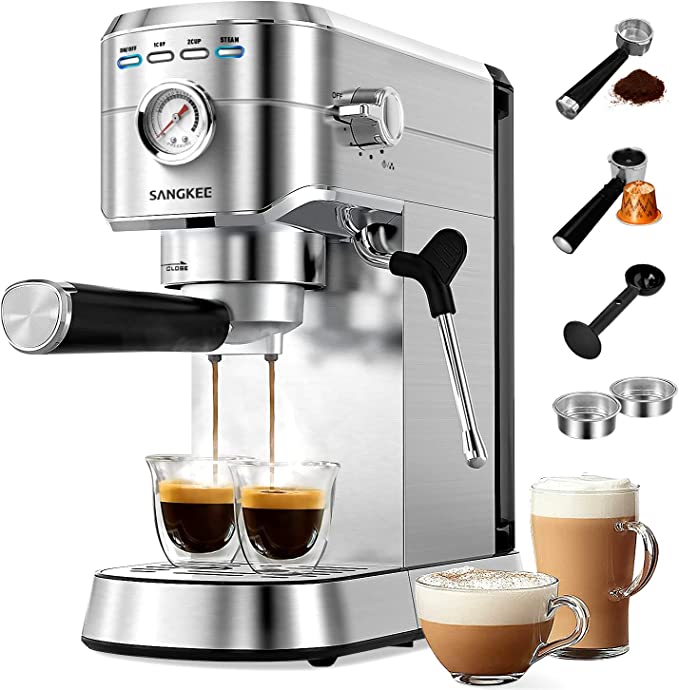 Cafetera automática plateada expreso