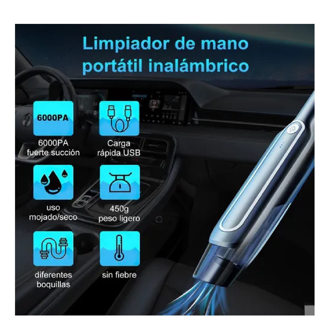 Aspiradora De Mano Inalambrica Portatil Pequeña Para Carro