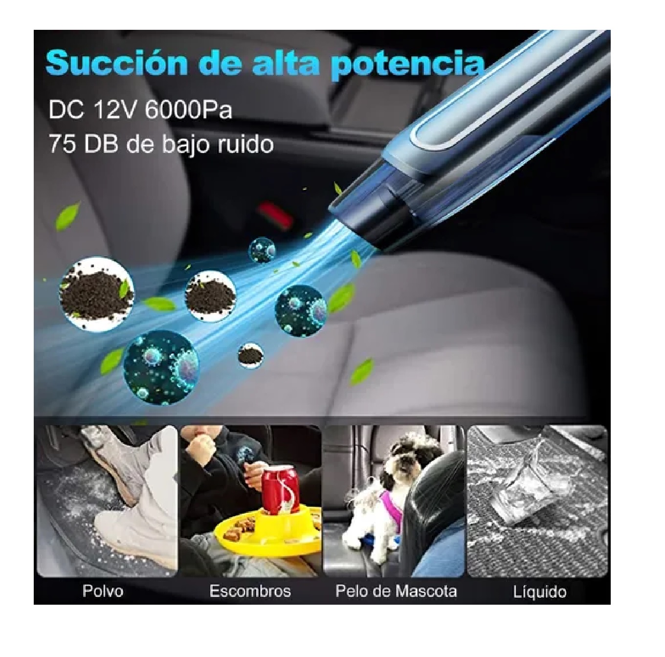 Aspiradora De Mano Inalambrica Portatil Pequeña Para Carro