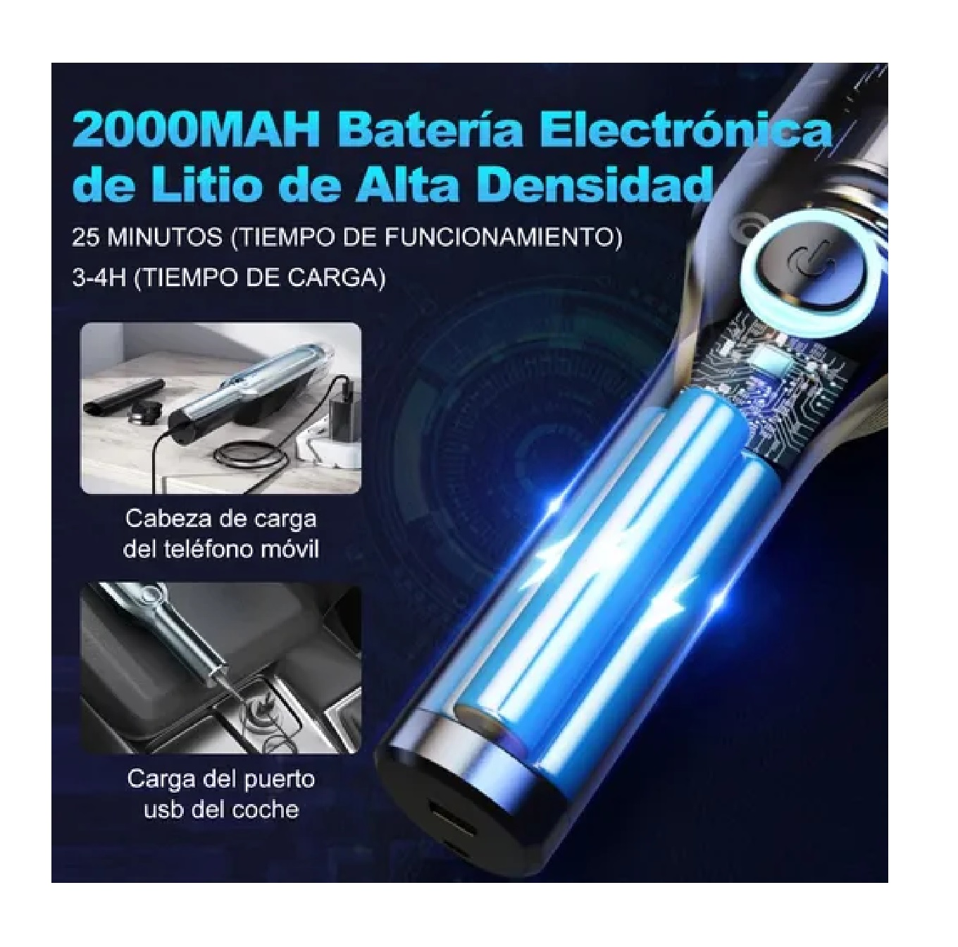 Aspiradora De Mano Inalambrica Portatil Pequeña Para Carro