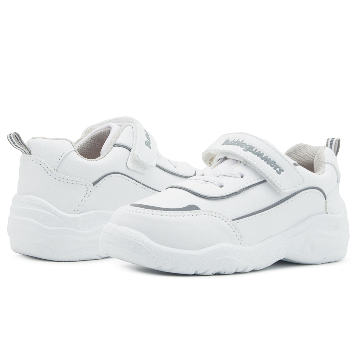 Tenis Escolar Bubble Gummers Oton Velcro Blanco 18-21