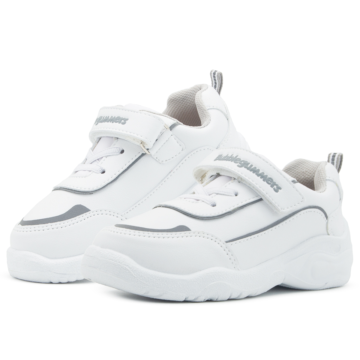 Tenis Escolar Bubble Gummers Oton Velcro Blanco 18-21