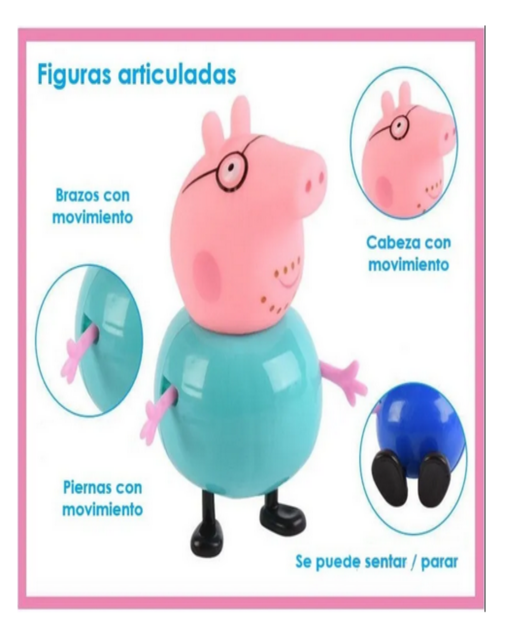 Bote De Abuelo Pequeña Cerdita Peppa Bathtime Boat *6 Pzas*